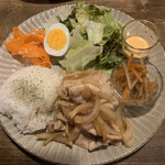 Kafe Yasuragiya - 体に優しいヘルシーランチ（豚のしょうが焼き）