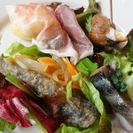 トラットリア・アルベロ - 生ハムが良い色です。