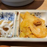 東京850食堂/酒場 - 発酵デリ：しらすおろし麹正油・牛蒡マヨサラダ麹和え・キャベツピリ辛金山寺麹入り