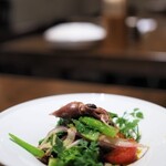 囲炉裏バル カルボ - ホタルイカと菜の花のカラスミマリネ