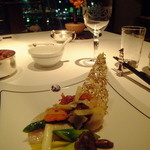 ヘイフンテラス - 車海老 帆立貝 クチコとアスパラガス 黄ニラのあっさり炒め