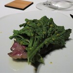 レフェルヴェソンス - 海の神　山の神～猪のロティ・菜の花・柚子胡椒と猪ラルド・ハマグリのジュ・ゆず