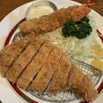 梨果園＆丹乃蔵 - 上ロースとエビフライ　1700円