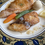 洋食屋満里奈 - 日替わりランチのポークジンジャーとブリの塩麹
