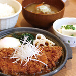 満天食堂 - 【期間限定】鶏の味噌かつ煮卵添え定食