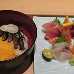 Nihon Ryouri Yachiyo - ちらし寿司　酢飯とネタは別盛りです♪
