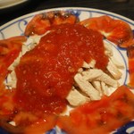 陳麻婆豆腐 - 蒸し鶏とザーサイのトマトソース