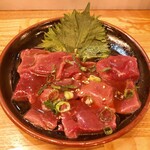 Sumibiyakiniku Baru Agito Hirao - 牛レバ刺し ※特殊加工（９８０円 税別）