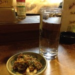 柿の木 - 焼酎お湯割り（400円）、お通し無料。2012年3月