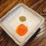 らーめん 麺七 - 鶏塩レモンの薬味 もみじおろし 柚子胡椒