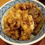 天ぷらふく西 禅と匠 - かき揚げ丼（上から）（2020.1-2）