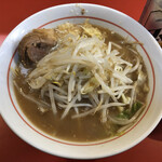 千里眼 - ラーメン 麺100g ニンニクショウガ・アブラちょっとのカラアゲ別皿で 780円