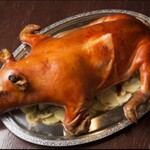 Whole roasted suckling pig from Spain