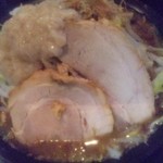 らー麺 たまや - ジャンク盛り／野菜増し・背脂増し・魚粉増し・ニンニク抜き／平成24年４月夕食