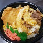 ほっともっと - えび天牛とじかつ丼　590円