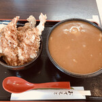 苗穂通り しあわせ食堂 - ミニカレーそば　350円
            ミニ天丼　350円