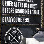 Underbelly - 店舗サイン。メニューもここに挿さっています。