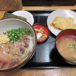 鰺家 - 鯵タタキ丼セット+アジ天
