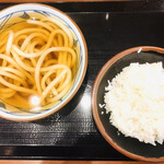 丸亀製麺 - かけうどん並＋ライス　４４０円