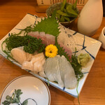 千両 - 刺身盛(鶏魚,帆立,烏賊)