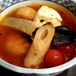 P-GO居酒屋 げんきのかけら - トマトおでん（トマト、大根、こんにゃく、昆布、さつま揚げ、カマンベールチーズ）