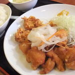 中国料理　龍花 - 鶏の甘酢ソース定食(650円)