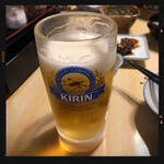 鳥しげ - 再び生ビール　580円