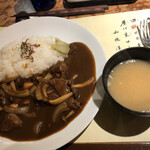 竹田屋 - 欧風インドカレー 味噌汁付。味噌汁もめっちゃ美味いス。