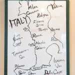 Osteria Della Casa - ママスター直筆イタリア地図です。