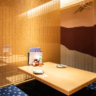 "Semi-private room" sunken kotatsu seating for 2 to 4 people