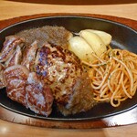 Suteki Miya - 「切落としステーキ＆ハンバーグランチ」のメイン