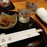 池寿司 - お通し＆冷酒
