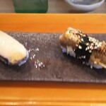 玄海鮨 - アワビとアナゴ  最初に盛り込めなかった追加分