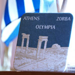 Girisha Ryouri Andoba Orimpia - 3店舗共通のコースター♪ギリシャを想わせるブルーと白のイメージ♪