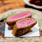 肉割烹 上 - カツレツ ヒレ 田村牛37ヶ月 地辛子、玉葱ソース