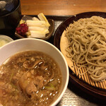 Shiokawa - 背脂肉つけ麺　小ご飯付¥950
                背脂に負けない　蕎麦の風味と強いコシ