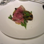 代官山ASO チェレステ - 岩中豚のトルテッリと温かい自家製ハム　小豆ソース（代官山ASO　チェレステ　料理長　才田光延）