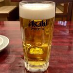 Enkyaku - 晩酌セット（生ビール＋キムチチャーハン＋シューマイ） ¥1,080 の生ビール