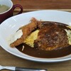 ひなせキッチン - 料理写真:本日の日替わりプレート。かきめしオムライスとえびフライ。