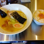 メンクラブ タマムラベース - 【2020.3.7(土)】鶏塩パイタンラーメン(並盛・150g)700円＋TKGG(たまご・かけ・ごはん)200円