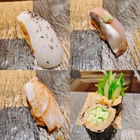 築地青空三代目 大名古屋ビルヂング店 - モンコウイカ・サバ・金目鯛・胡瓜巻き