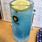 ほていちゃん - 「青いレモンサワー」350円也。