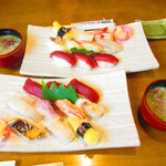 Akebono Zushi - ２人のランチお好み寿司１０貫　１３２０円（税込）【２０２０年３月】