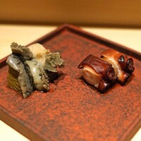 鮨 利﨑 - 煮あわび と 煮だこ