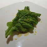 レフェルヴェソンス - 海の神　山の神～猪のロティ、菜の花、柚子胡椒と猪ラルド、ハマグリのジュ、ゆず