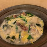 割烹 一楓 - 鍋：ホタルイカ　卵とじ これも春を感じるホタルイカ。ふわふわと卵が優しい。