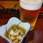 宝来 - 生ビールと白バイ貝