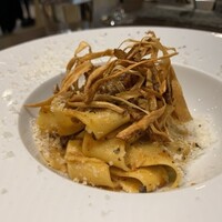 Ristorante Ecru - 岩手のホロホロ鳥のフィットチーネ　ゴボウチップス