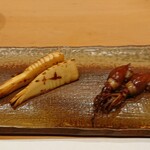 北 - 焼き物(穂先竹の子とホタルイカ)