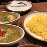 カッチャル バッチャル - 【チキンアッチャーリー】(骨付きチキン)　1,000円　辛口とライス